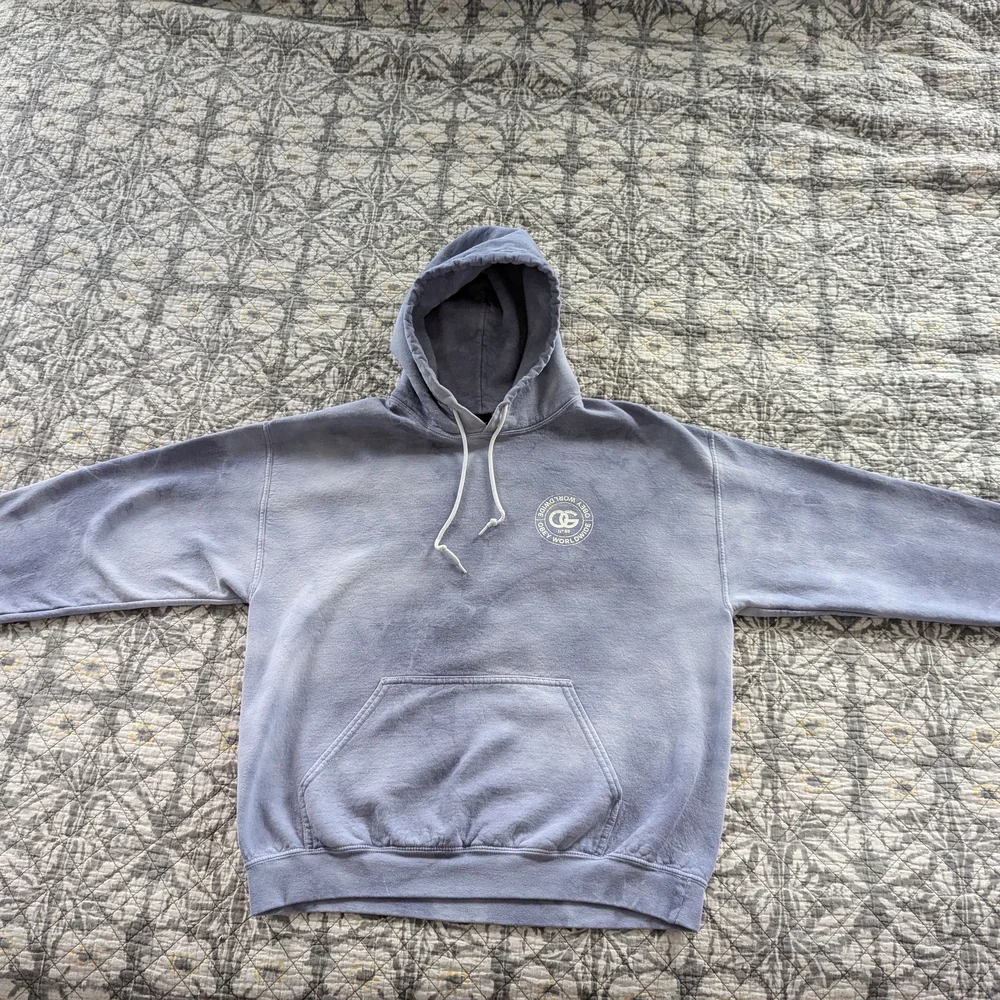 Obey Propaganda Worldwide Blue Tye dye Acid Wash Hoodie Sweater